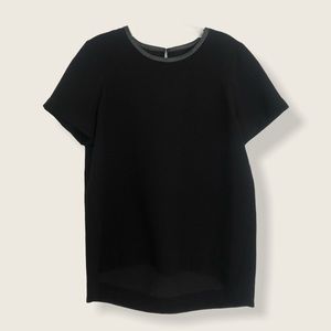 EUC Madewell leather trim tailored tee, size M